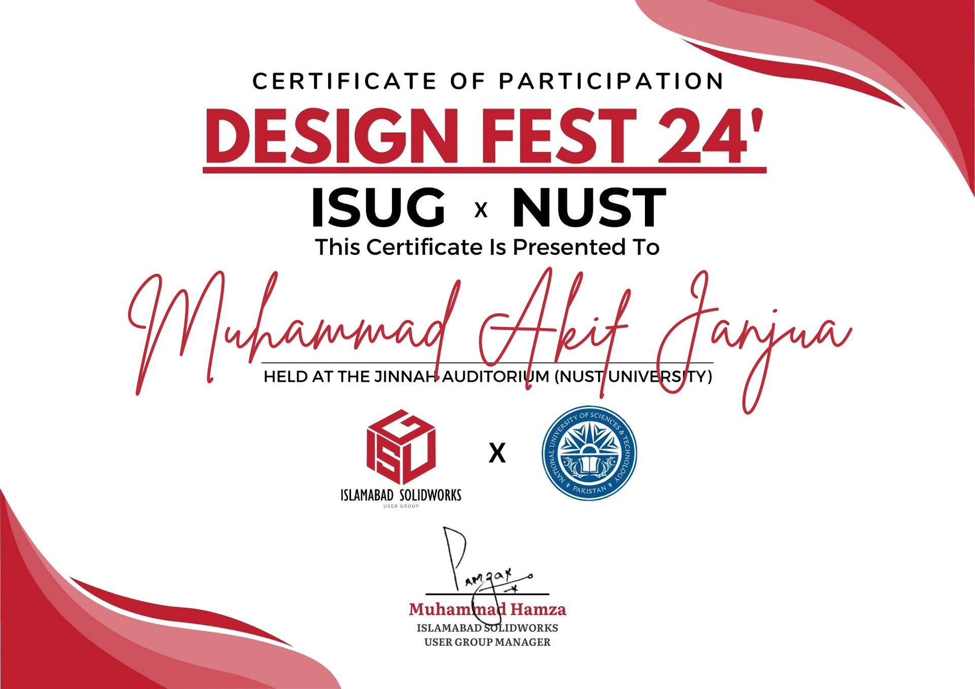 Design Fest 24' Participation Certificate